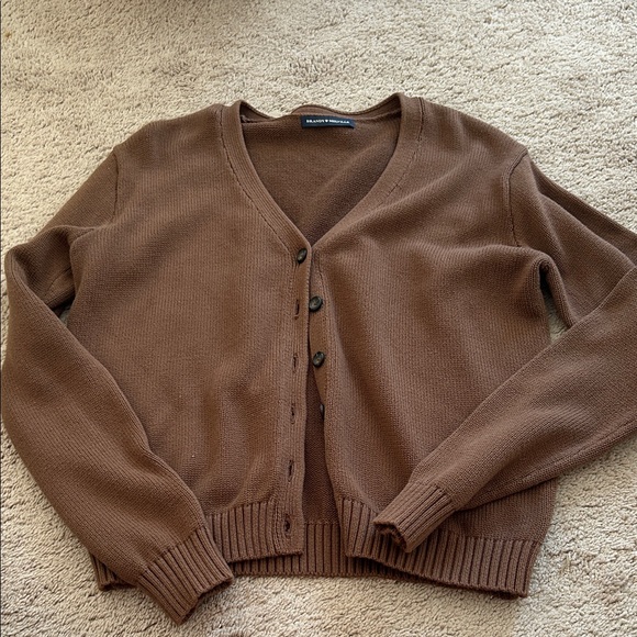 Brandy Melville Sweaters - Brandy Melville Brown V-Neck Cardigan